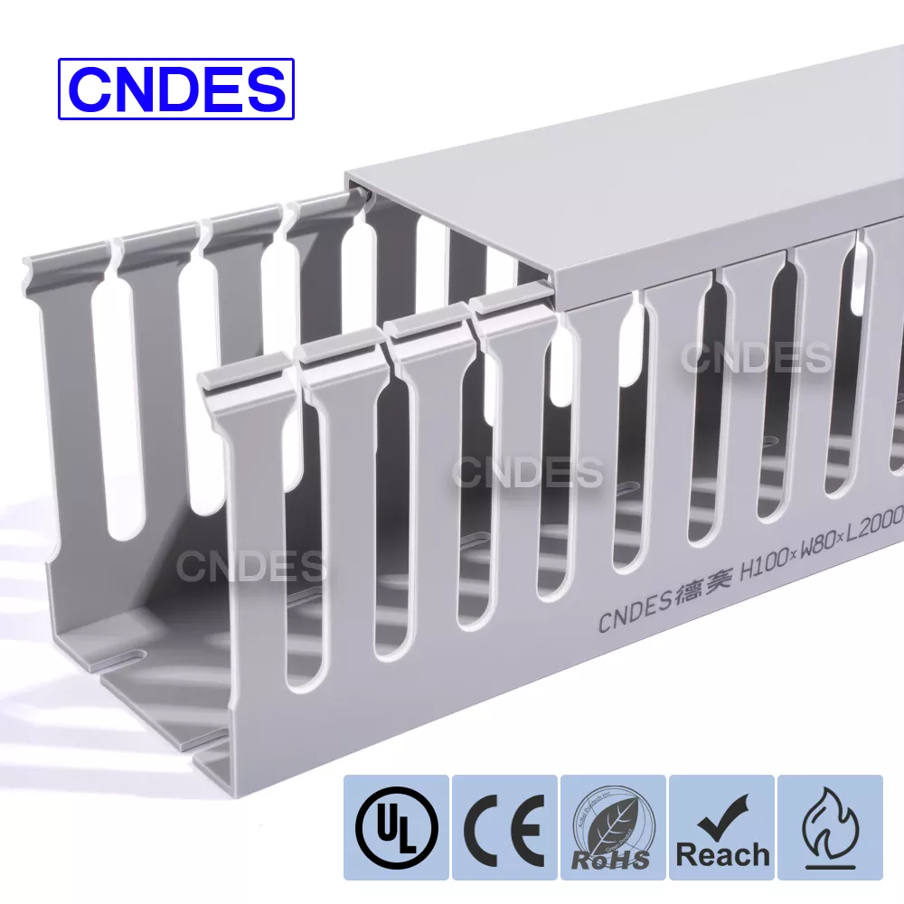 100×80 ఫ్లెక్సిబుల్ స్లాట్డ్ PVC వైరింగ్ డక్ట్