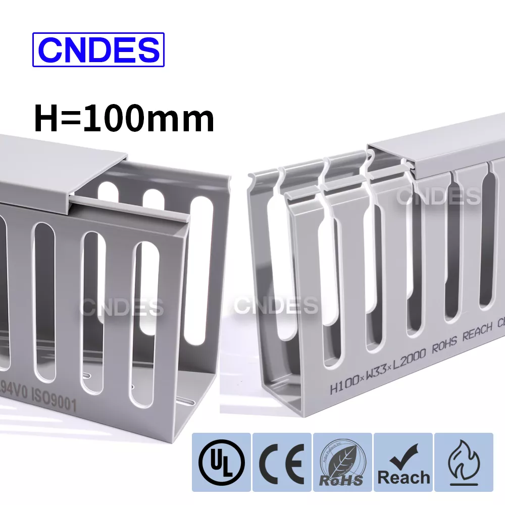 100mm ఎత్తు ఓపెన్ స్లాట్ PVC ఎన్‌క్లోజర్ వైరింగ్ డక్ట్