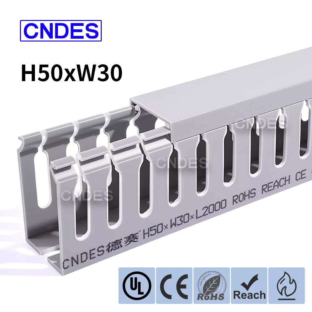 50×30 స్లాట్డ్ PVC కేబుల్ ఆర్గనైజేషన్ డక్ట్
