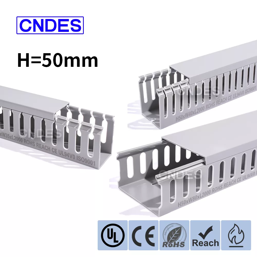 50mm ఎత్తు స్లాట్డ్ PVC ప్యానెల్ వైరింగ్ డక్ట్